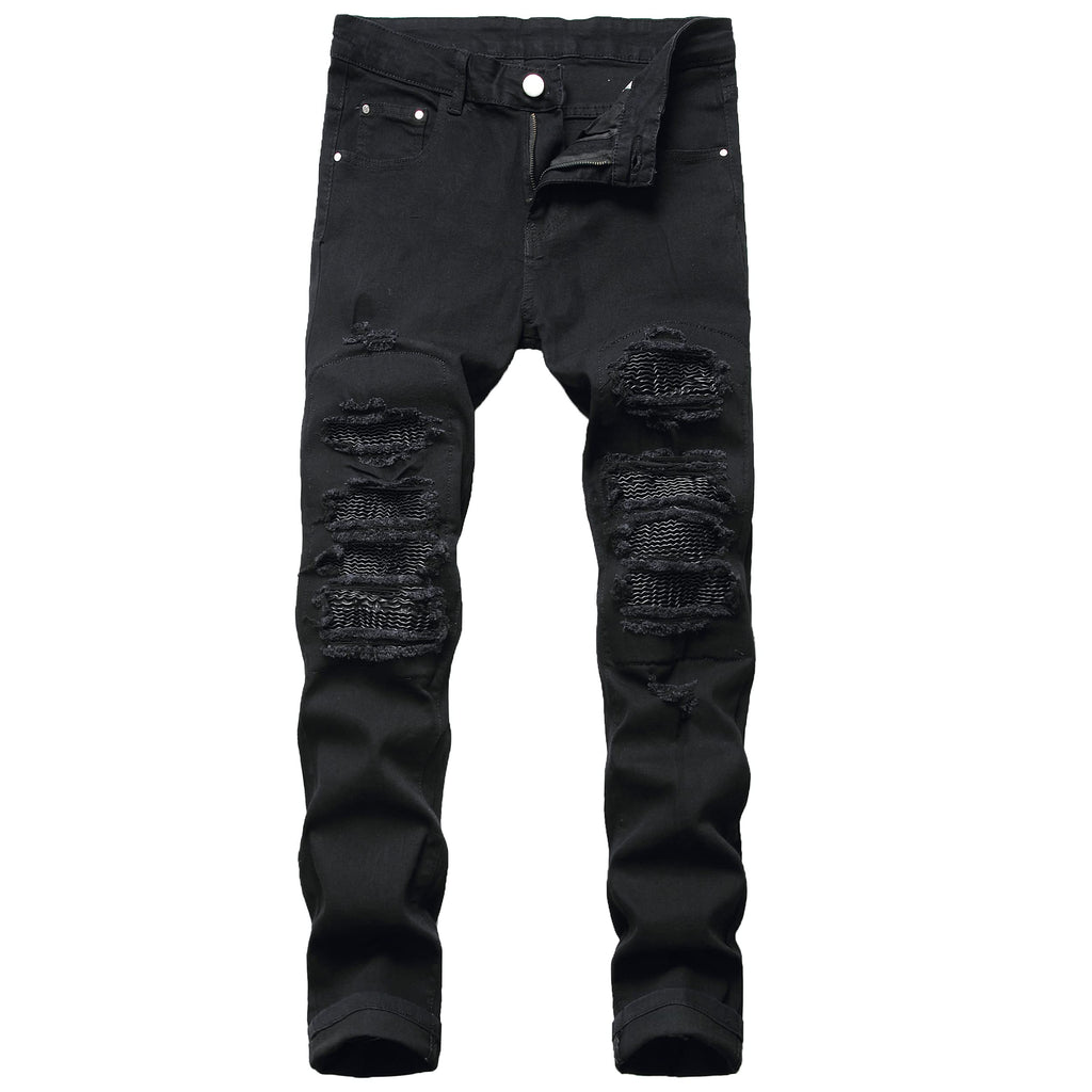 LUXENK© "Ripped Skinny Biker" JEANS
