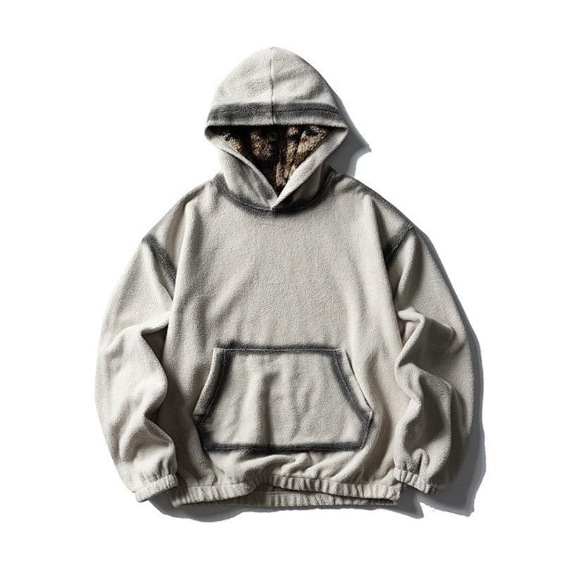 Men's hooded sweatshirt by eprolo, featuring a cozy fit and front pocket, shown in a casual style with a drawstring hood.