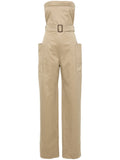 Saint Laurent strapless belted cotton jumpsuit