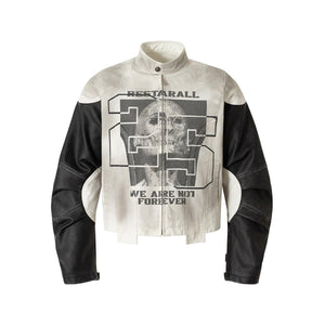 Eprolo LUXENK Skeleton jacket featuring black fabric with skeleton print design, front zipper closure, and hooded style.