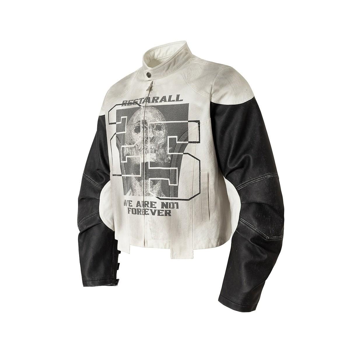 Eprolo LUXENK Skeleton Jacket featuring a black design with skeleton print, front zipper, and stylish fit.