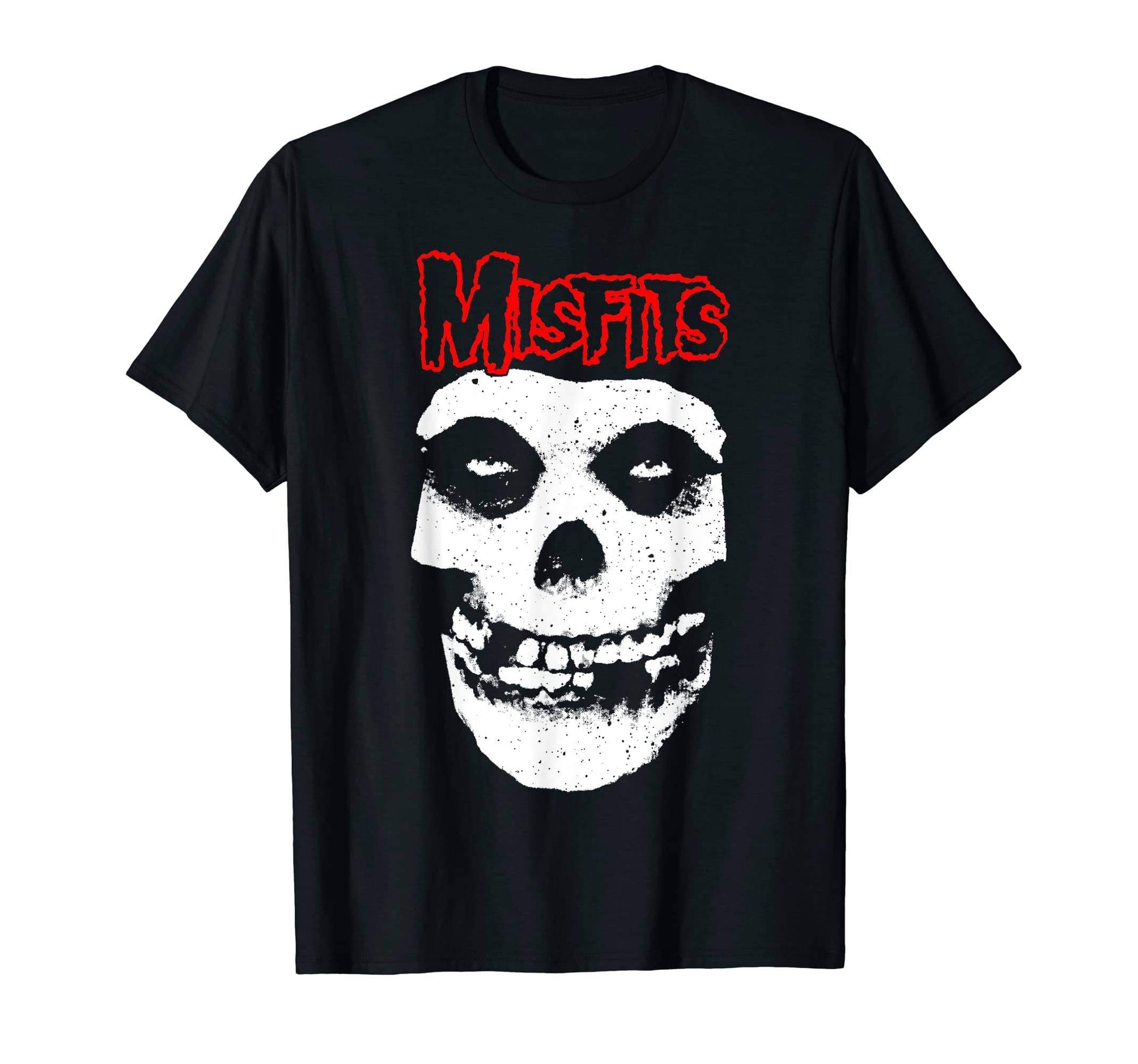 LUXENK Misfits T-shirt featuring bold graphic print on black cotton fabric, casual streetwear style.