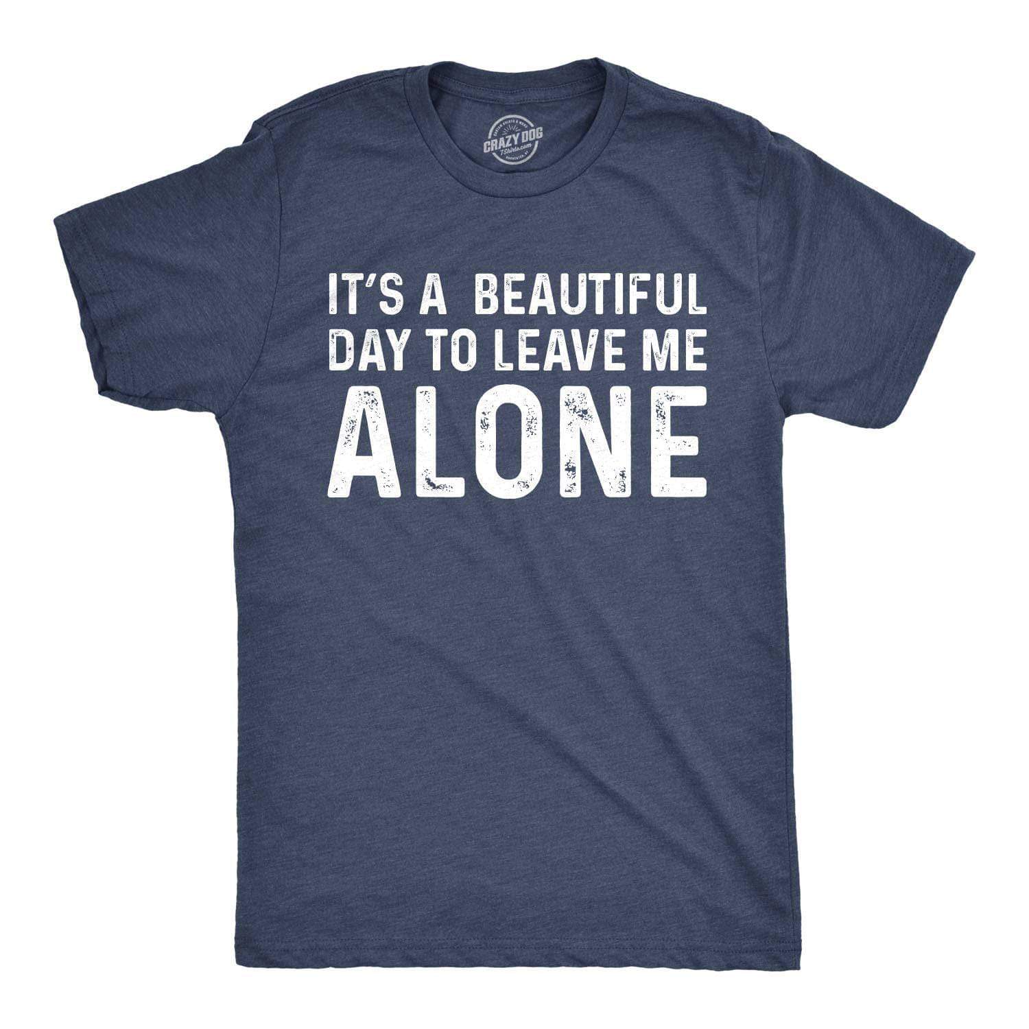 LUXENK Leave Me Alone T-shirt featuring bold text design on a casual cotton shirt, perfect for a relaxed streetwear look.