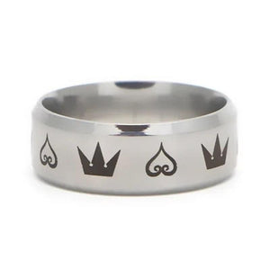 Elegant LUXENK© Crown Ring by eprolo featuring a detailed crown design in polished metal on a plain background.