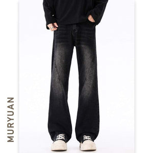 Eprolo LUXENK Fold Vibe jeans in dark wash showing front view with classic five-pocket design and belt loops on a white background.