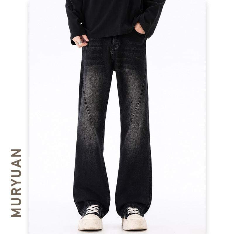Eprolo LUXENK Fold Vibe jeans in dark wash showing front view with classic five-pocket design and belt loops on a white background.