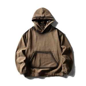 Men's hooded sweatshirt by eprolo featuring a drawstring hood, front kangaroo pocket, and soft fabric for casual wear.