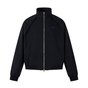 Eprolo LUXENK Varsity Club jacket with navy and white color, featuring striped cuffs and a classic varsity style.