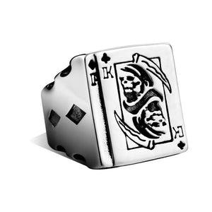 Sterling silver Reaper ring by eprolo featuring a detailed skull and reaper design, stylish jewelry for gothic fashion.