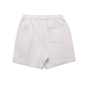 AOC Framework Shorts in a relaxed fit with a bone-colored fabric, featuring an elastic waistband and casual style.