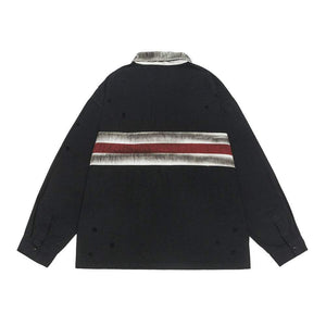Eprolo Luxenk Color Block polo shirt featuring bold color blocks and a classic collar, displayed on a white background.