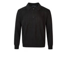 Casual Commuting Thick Striped Collar Polo Knitwear for Men and Women