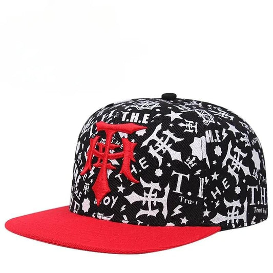 Black LUXENK© Snapback cap by eprolo with adjustable strap and flat brim, featuring a minimalist design.