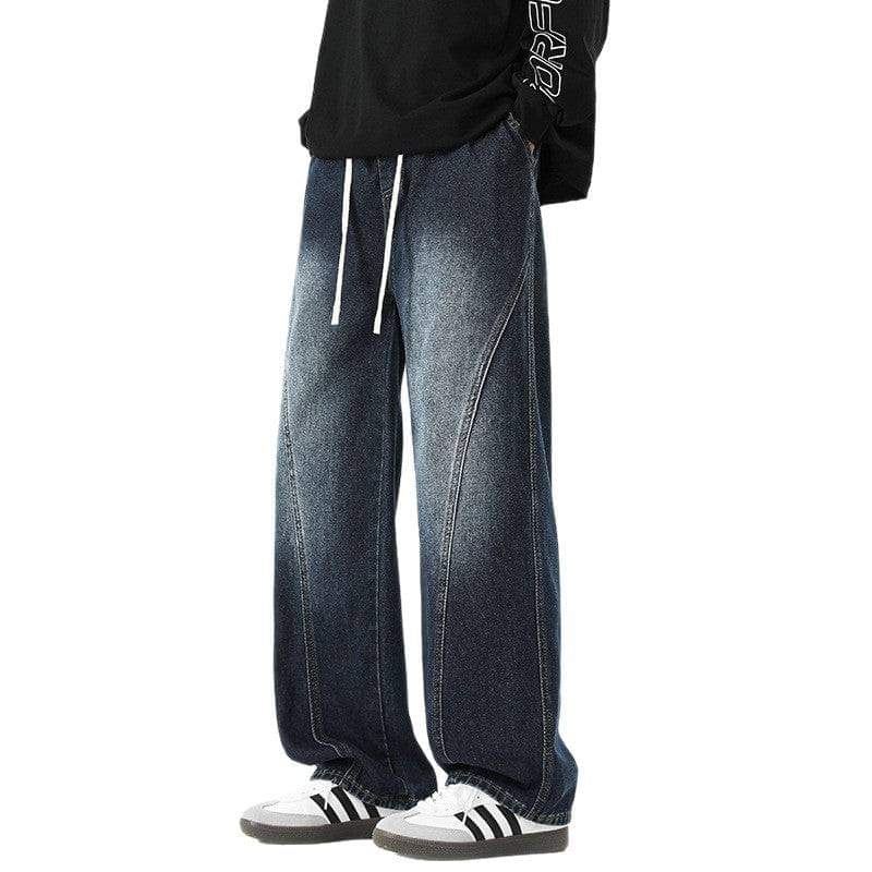 Eprolo LUXENK Blue Gray Wash jeans with a relaxed fit, featuring a classic five-pocket design and faded denim finish.