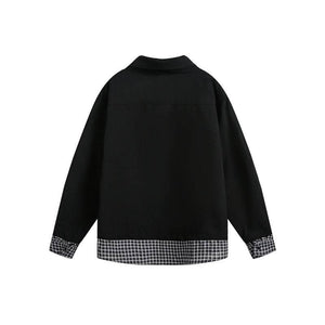Luxenk Plaid Phantom shirt by eprolo featuring a stylish black and white checkered pattern on a casual button-up shirt.