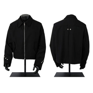 Eprolo LUXENK Motor City jacket in black, featuring a stylish design, zipper closure, and comfortable fit.