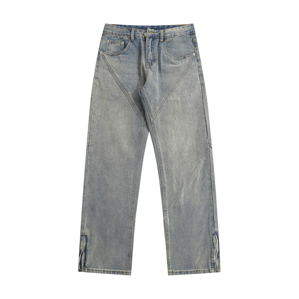 LUXENK© "Patchwork Straight" JEANS