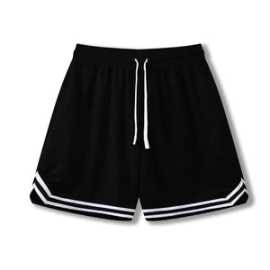 Vimost Shop LUXENK® Basketball Shorts in black with white logo, lightweight athletic shorts for sports and casual wear