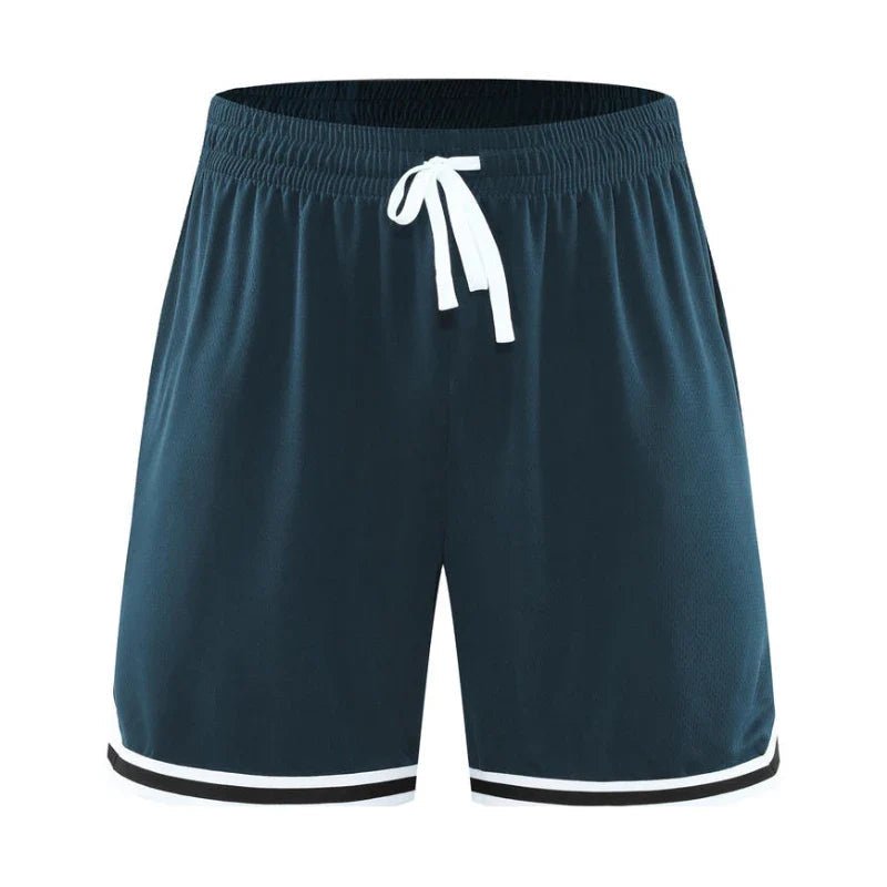 Vimost Shop LUXENK® basketball shorts in black with white side stripes, lightweight athletic shorts for sports and casual wear