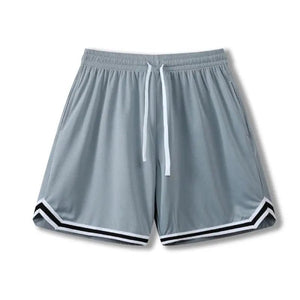 Vimost Shop Luxenk Basketball shorts in black with white accents, featuring an elastic waistband and sporty design.