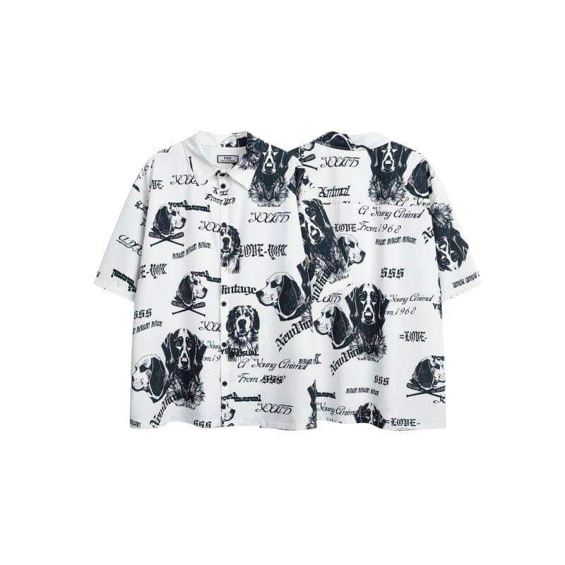 Full print LUXENK© shirt by eprolo featuring vibrant, colorful geometric patterns on a casual button-up fabric.