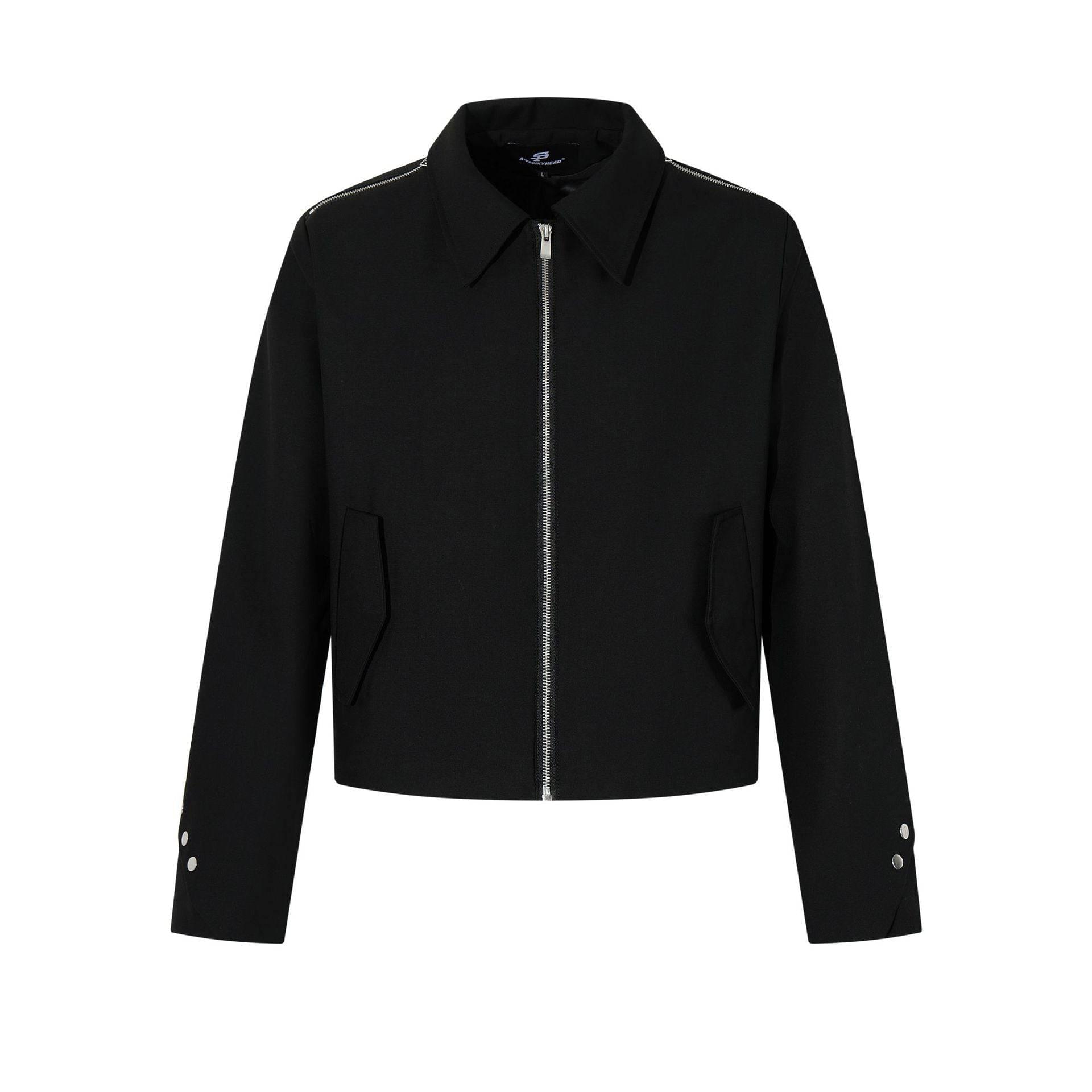 Luxenk Motor City jacket by eprolo, black stylish men's outerwear with zipper closure and adjustable collar, casual and modern design.