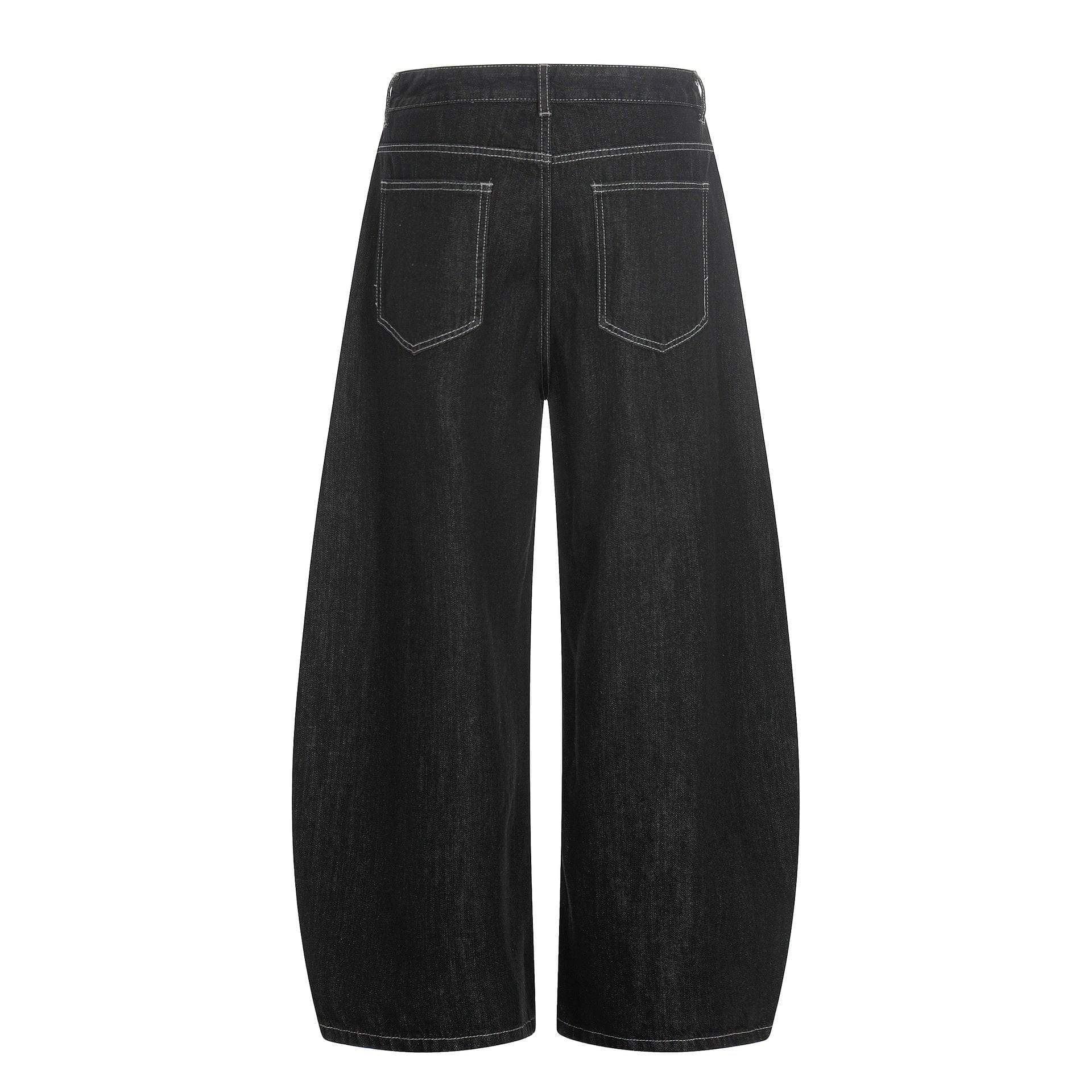 Eprolo LUXENK Graffiti Wide jeans showing distressed denim with graffiti-style print and wide-leg fit.