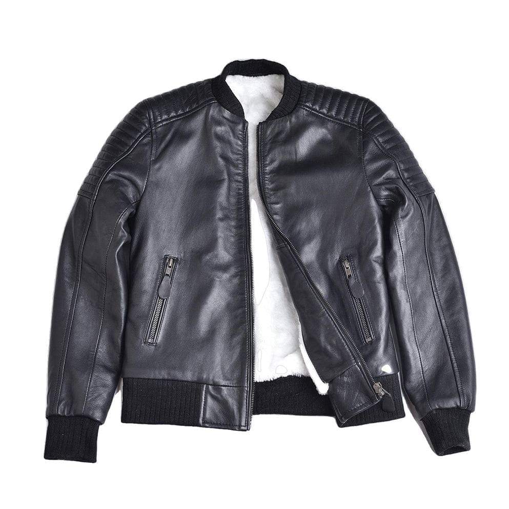 Boys youth Mercurial finish leather jacket by Inland Leather, featuring a classic design with a smooth leather exterior.