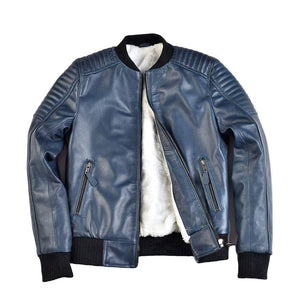 Boys youth Mercurial finish leather jacket by Inland Leather, featuring a sleek black design and classic leather detailing.