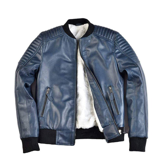 Boys youth Mercurial finish leather jacket by Inland Leather, featuring a sleek black design and classic leather detailing.