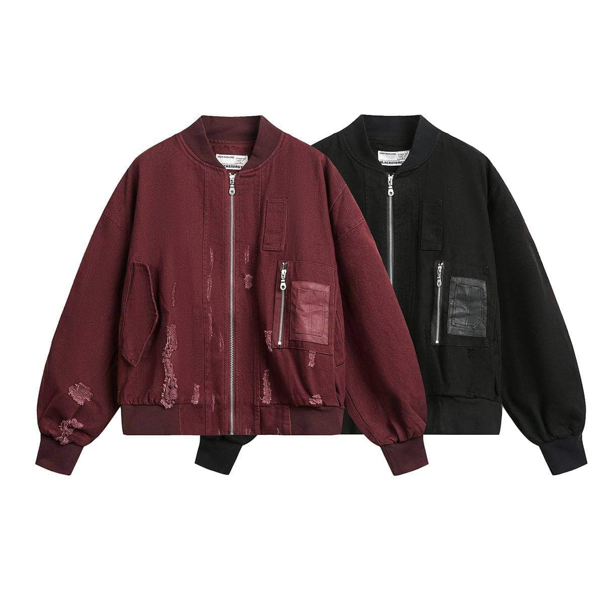 Eprolo LUXENK® "Home Run" jacket in black, featuring a stylish design with zipper details and adjustable cuffs.
