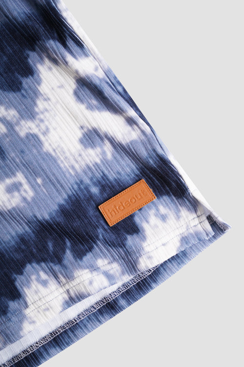 Cloud Pattern Short-Sleeve Knit Polo Shirt-1