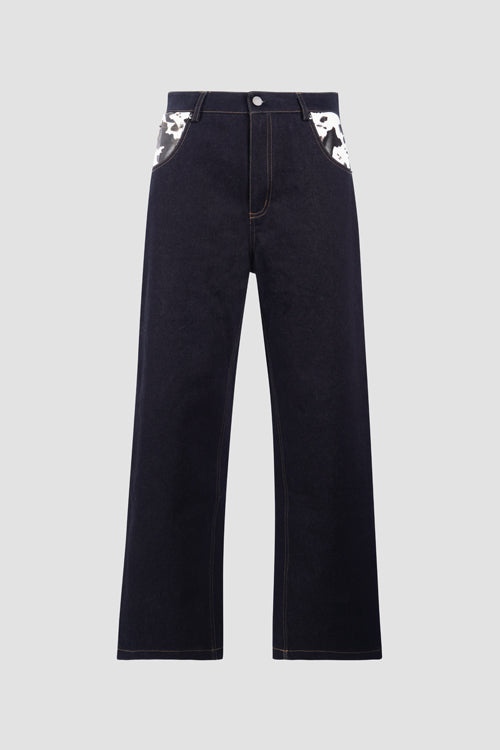 Cow Pocket Denim Jeans-0