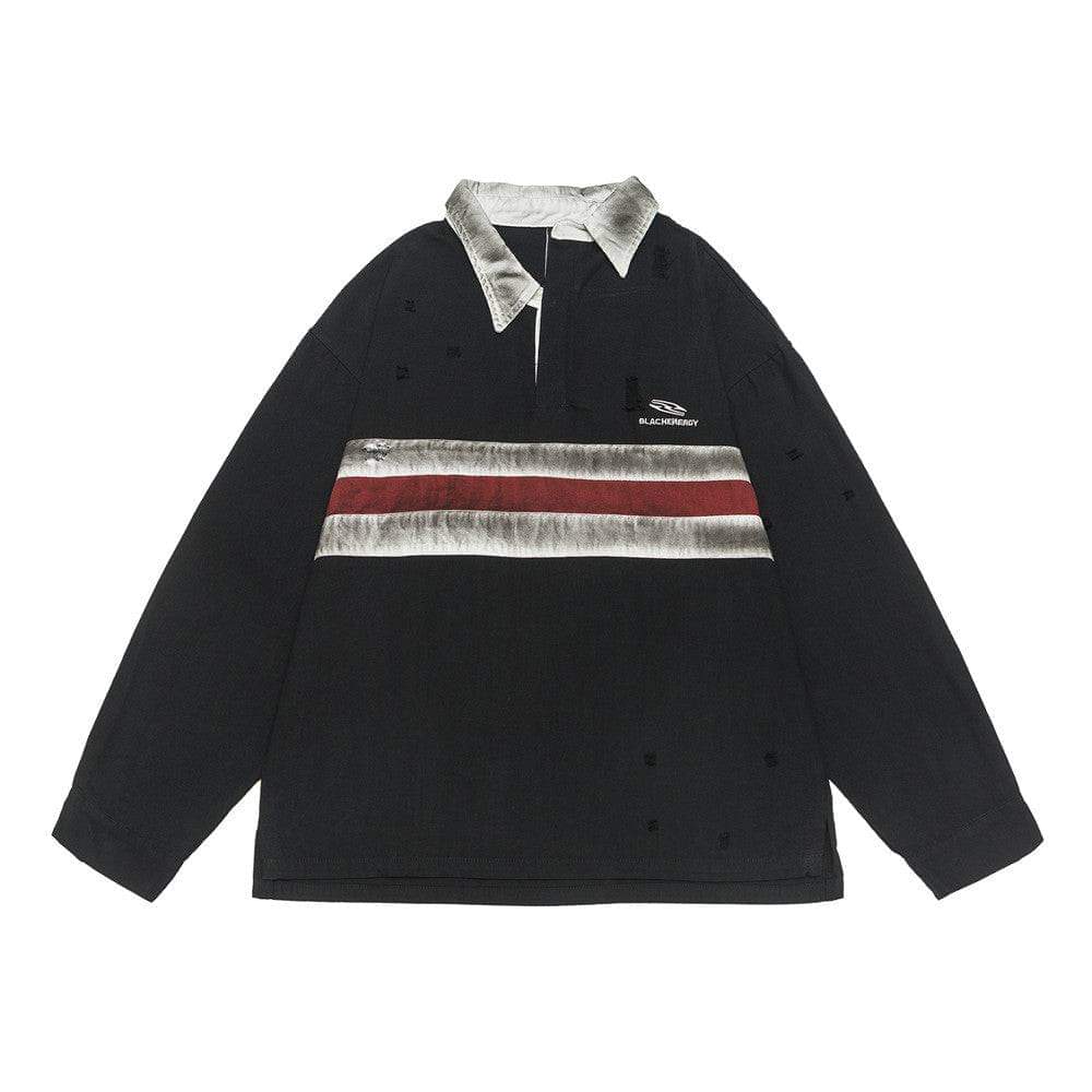Eprolo LUXENK© Color Block Polo Shirt with contrasting panels, soft fabric, and classic collar, displayed on a mannequin.
