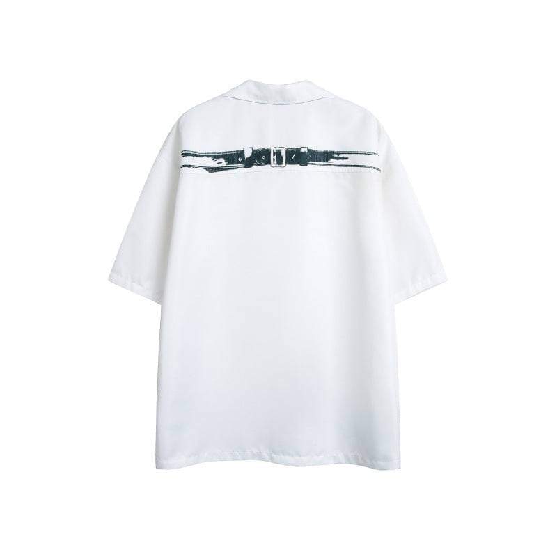 Eprolo LUXENK Shadow Cut shirt with stylish black and white geometric pattern, casual fit, and modern design.