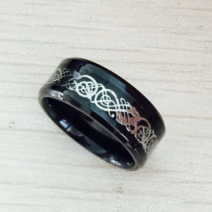 Eprolo LUXENK Nibelung ring with intricate design, showcasing a silver band with detailed carvings and craftsmanship.