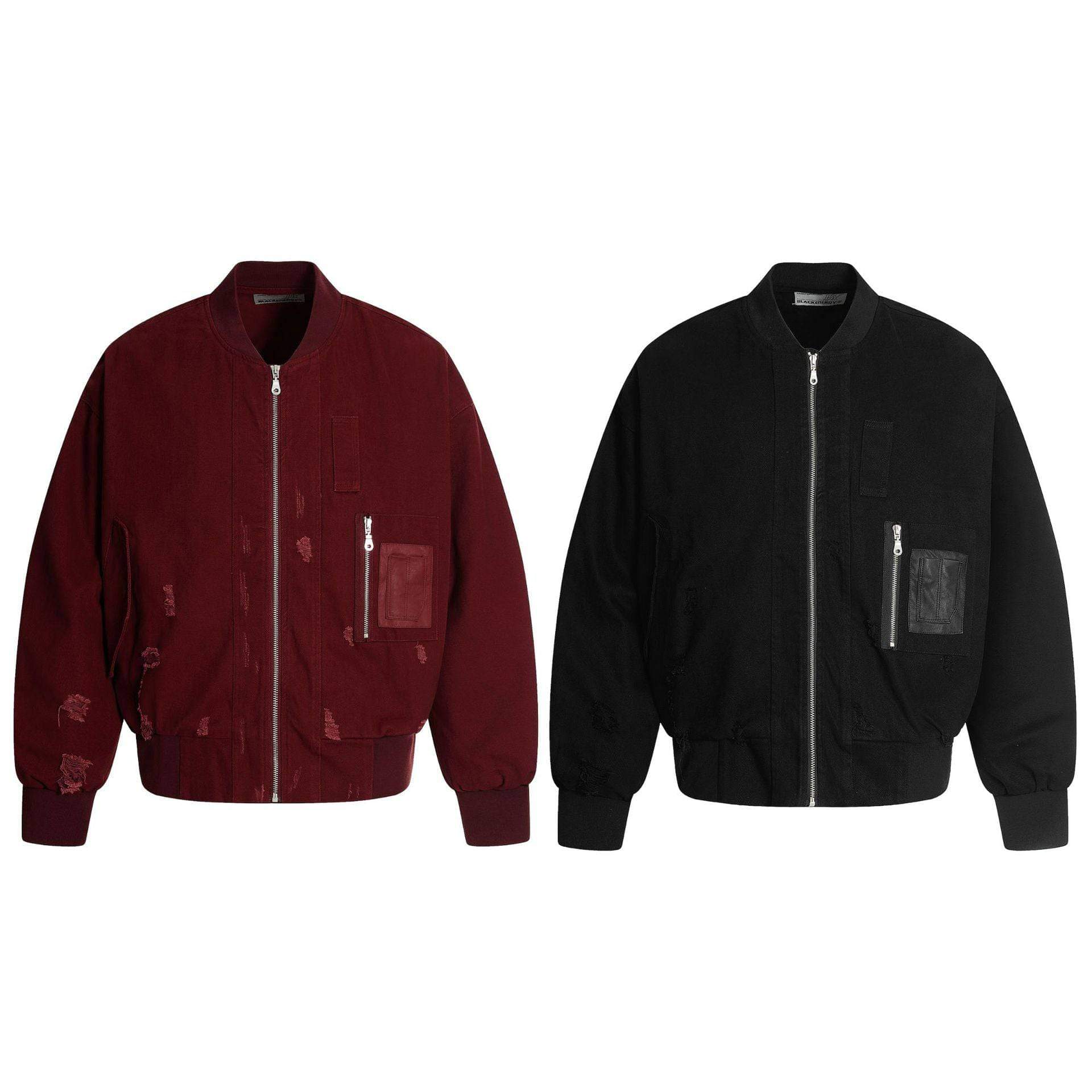 Eprolo Luxenk Home Run jacket in black with front zipper, stylish casual outerwear for men and women
