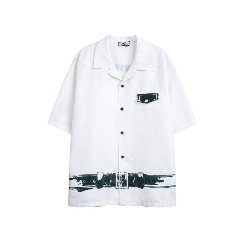 Black LUXENK Shadow Cut shirt by eprolo featuring a modern, asymmetrical design and sleek fabric for a stylish look.