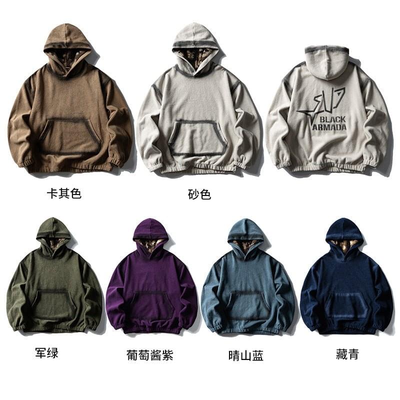Men's hooded sweatshirt by eprolo featuring a front pocket, adjustable drawstrings, and a comfortable fit in soft fabric.