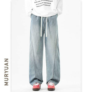 Eprolo LUXENK Blue Gray Wash jeans with classic five-pocket design and slim fit style, displayed on a model.