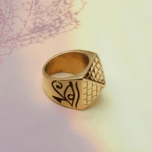 Silver LUXENK© "Horus Eye" ring featuring an intricate eye design, crafted for elegant jewelry style.