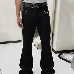 Black flare jeans by eprolo, featuring a high-waisted fit and stylish flare legs, displayed on a plain white background.