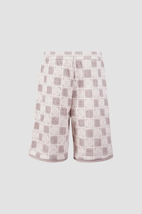 Flower Pattern Crochet Shorts-4