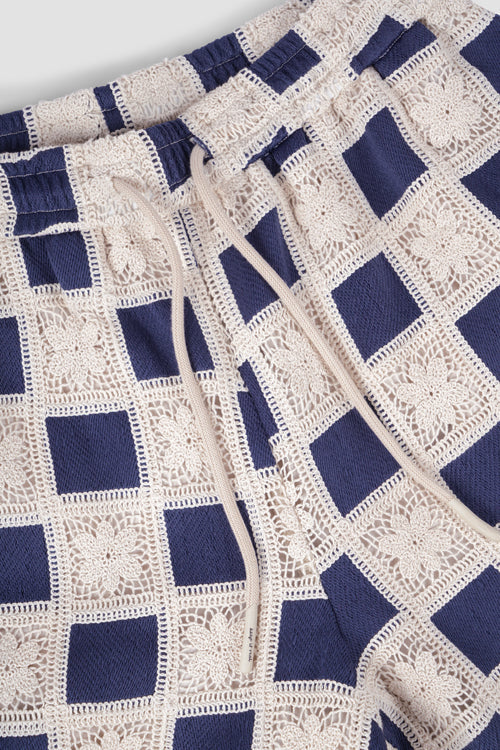 Flower Pattern Crochet Shorts-2