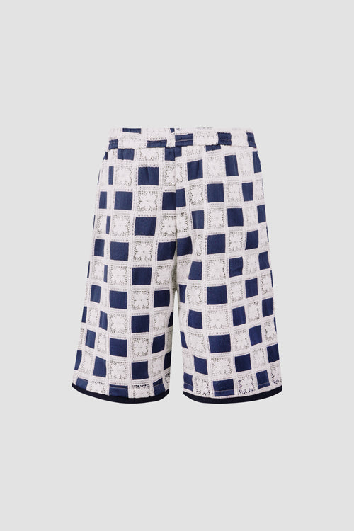 Flower Pattern Crochet Shorts-4