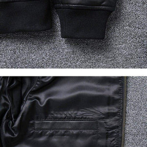 Khal men's genuine leather MA-1 jacket from Inland Leather Co., featuring a classic bomber style with ribbed cuffs and collar.