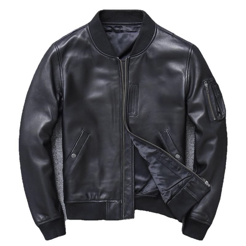 Khal Mens Genuine Leather MA-1 Jacket-0