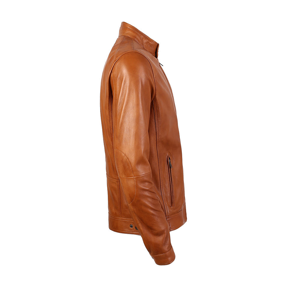 Kris Men's Caramel Brown Leather Jacket-2