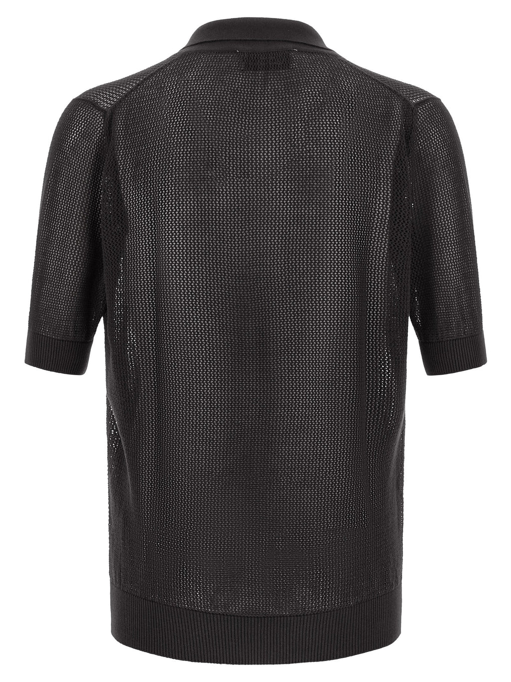 Riviera Project Openwork Cotton Polo Shirt