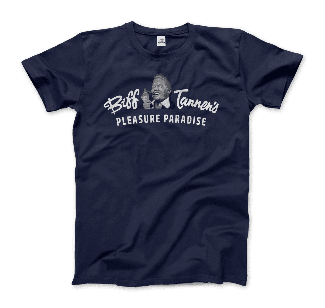 Biff Tannen's Pleasure Paradise Dusted Logo Back to the Future t-shirt Art-O-Rama Shop